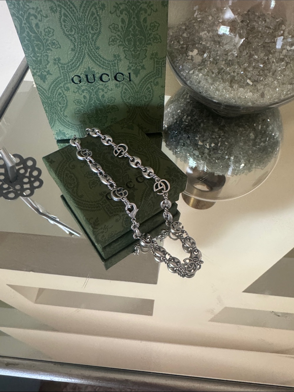 Gucci Silver Interlocking G Link Necklace - Picture 2 of 7